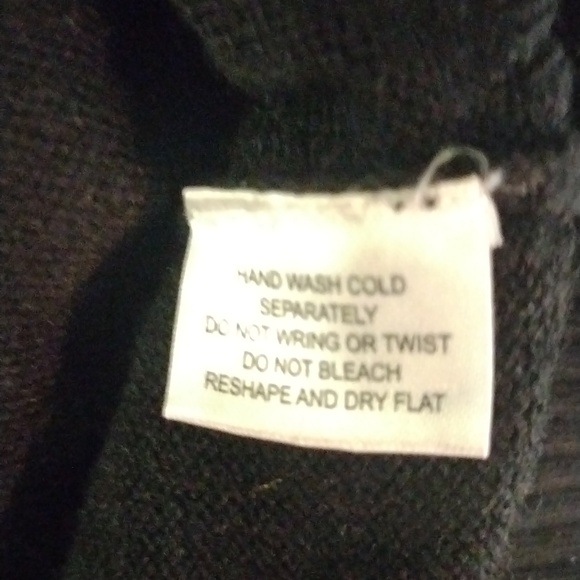 One Step Up Women's Black Fur Open Cardigan Size Medium ribbon tie - Picture 7 of 7